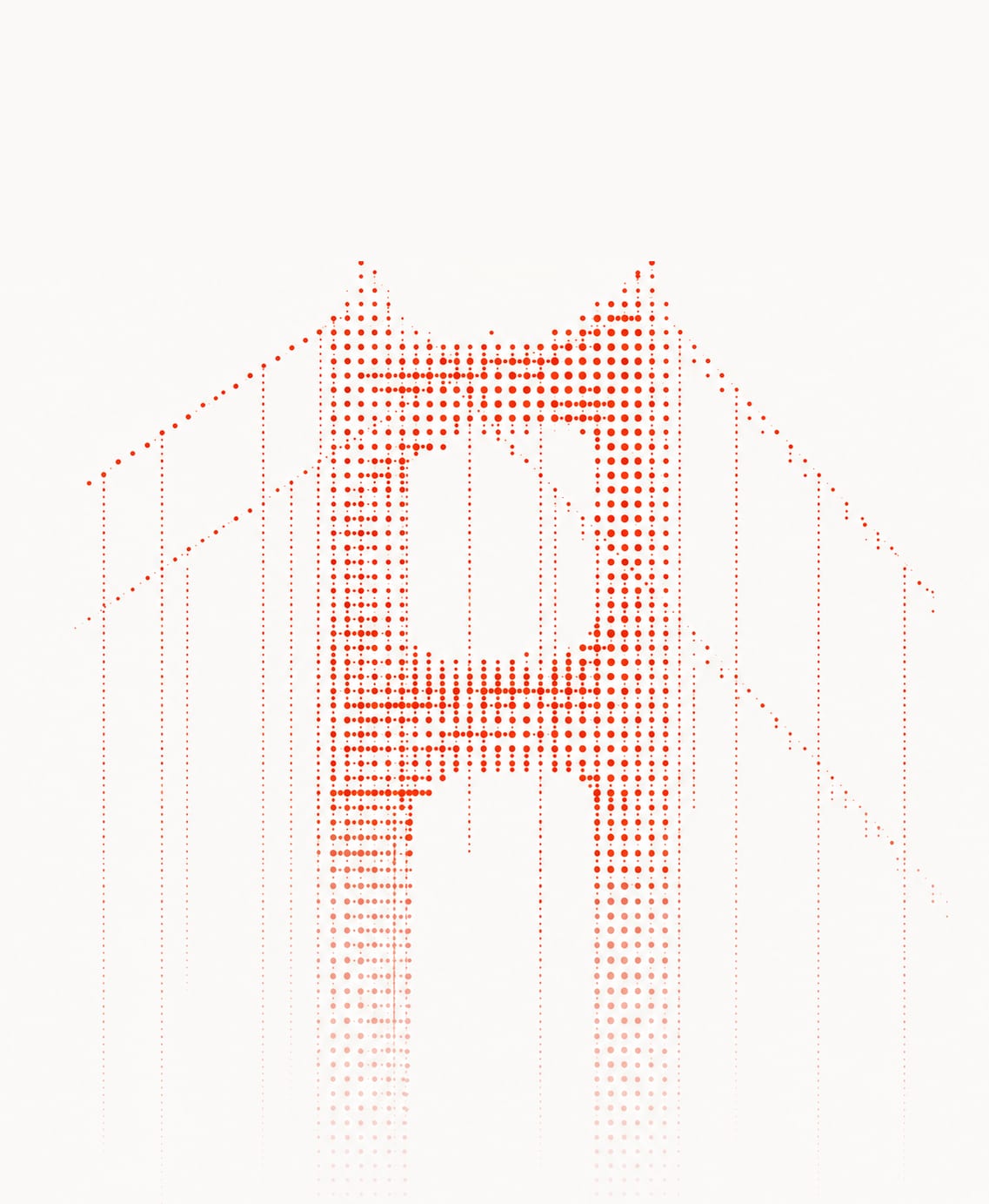 Orange dotted architectural building drawing